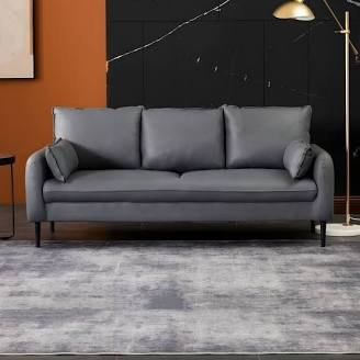 Sofa Sofa Kulit Sintetis 3 Dudukan Minimalis